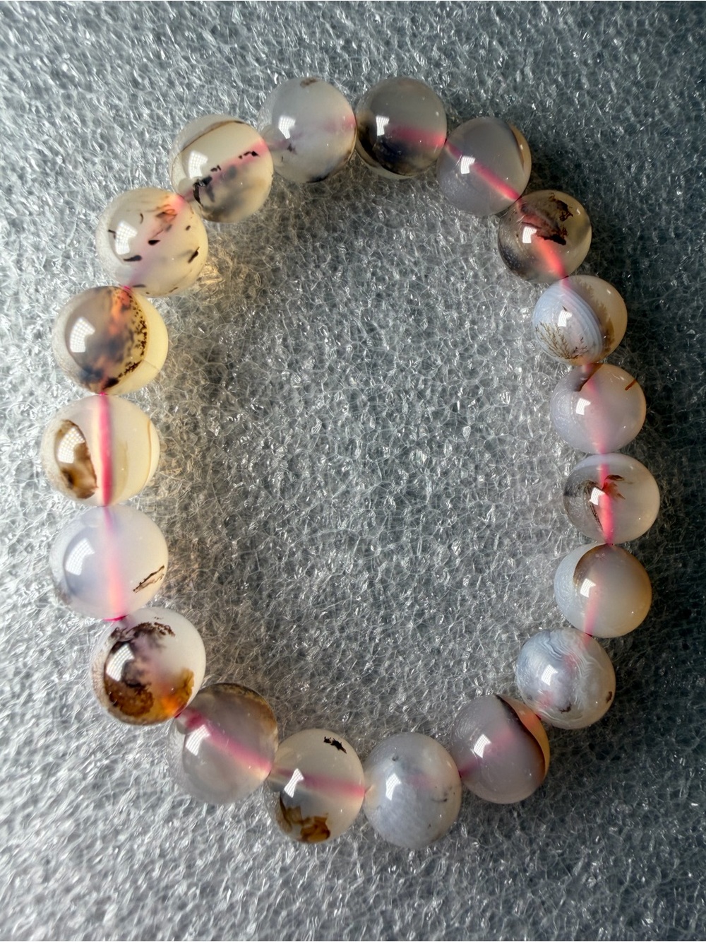 Stunning 10MM Dendritic Agate Natural Crystal Bracelet